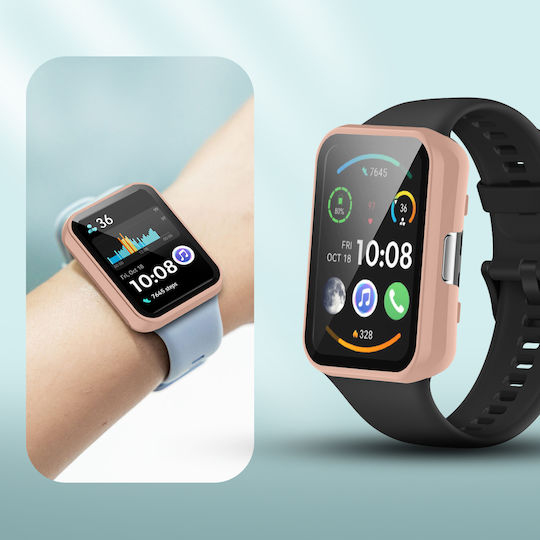 Kompletter Panzerglas Displayschutz Huawei Watch Fit 2 2 Active Pink