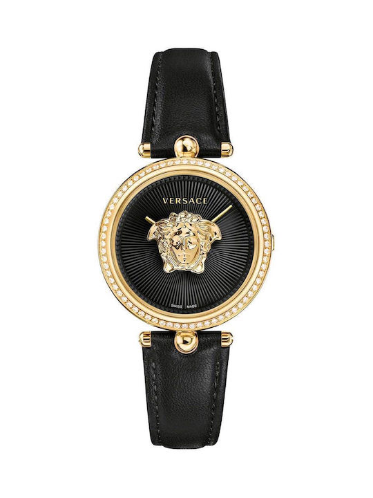 Versace Palazzo 68 Watch with Black Leather Strap