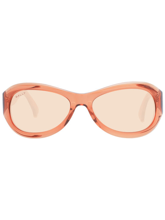 Bally Women's Sunglasses with Orange Plastic Frame and Pink Lens BY0113 48E