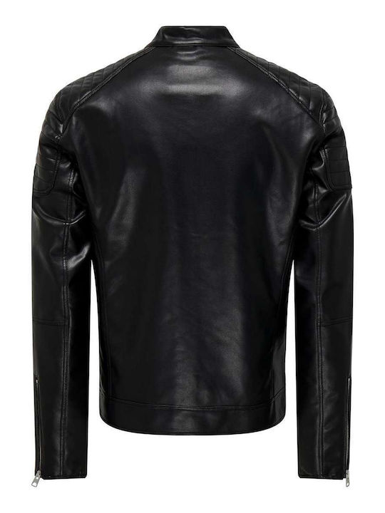 Faux Leather Jacket Black