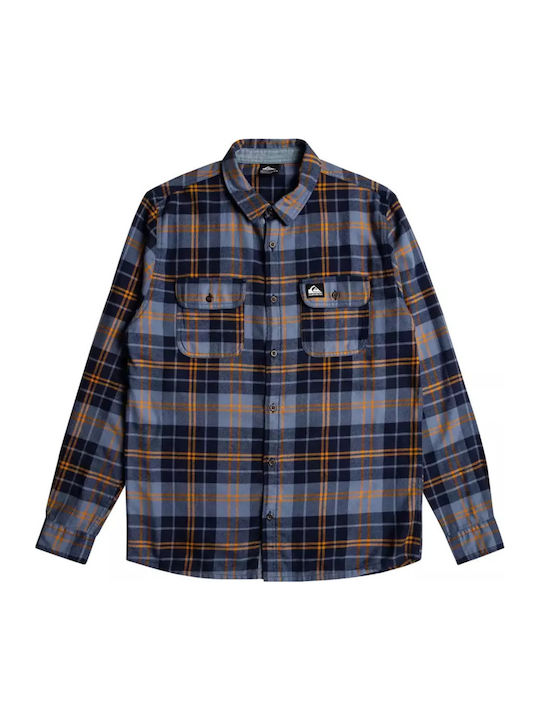 Cantwell Long-sleeved Flannel Shirt Checked Blue