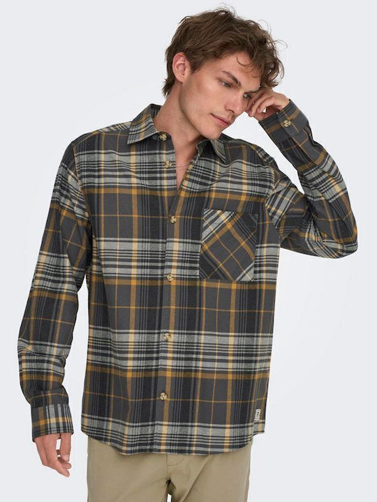 Μακρυμάνικo Overshirt Bistre 22030763