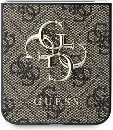 Guess Metal Logo Back Cover Synthetic Leather Brown (Galaxy Z Flip6 / Z Flip7 FE)