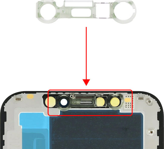 Clappio Frontkamera Unterstützung Interner Lautsprecher Sensoren iPhone Xs Transparent