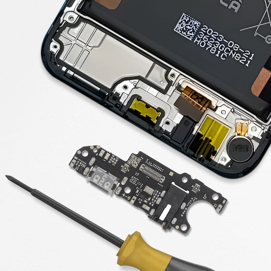 Clappio Charging Connector Honor 70 Lite X6 + Jack Plug Black