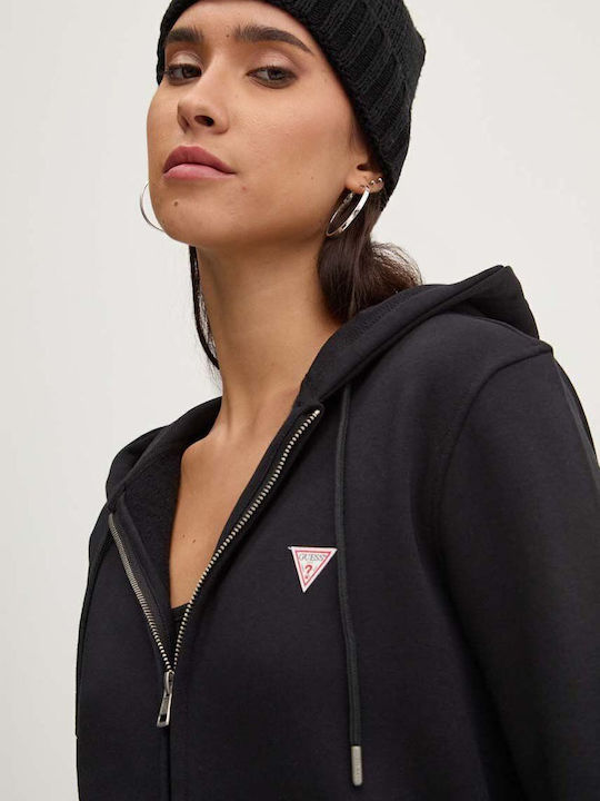 Women's Sweatshirt Jacket Hooded Black