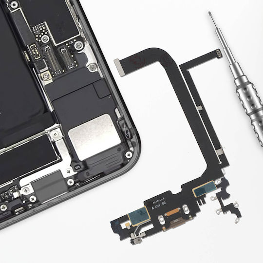 Релайф Lightning заряден конектор за iPhone 13 Pro Max микрофон златен