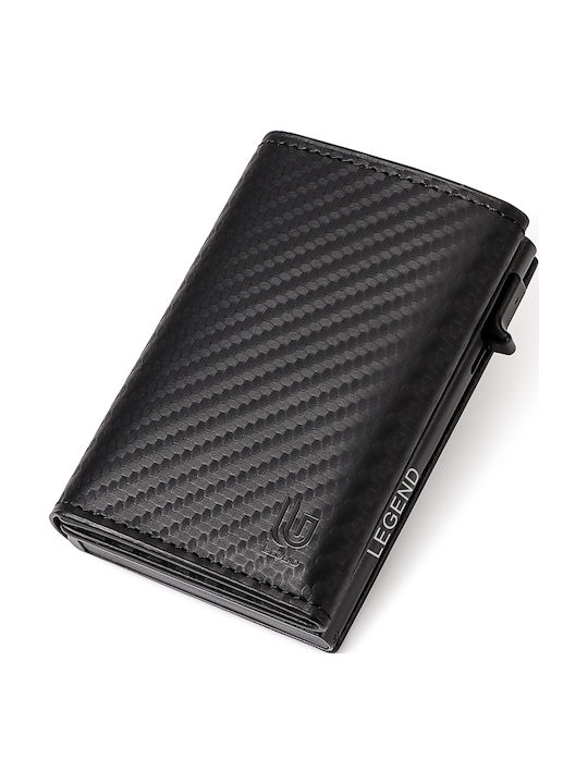 Men's Wallet Cards with RFID and Slide Mechanism Black