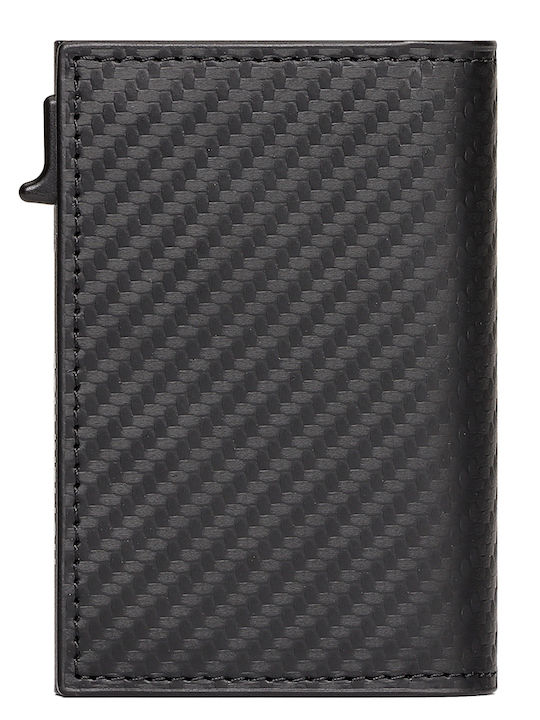 Men's Wallet Cards with RFID and Slide Mechanism Black