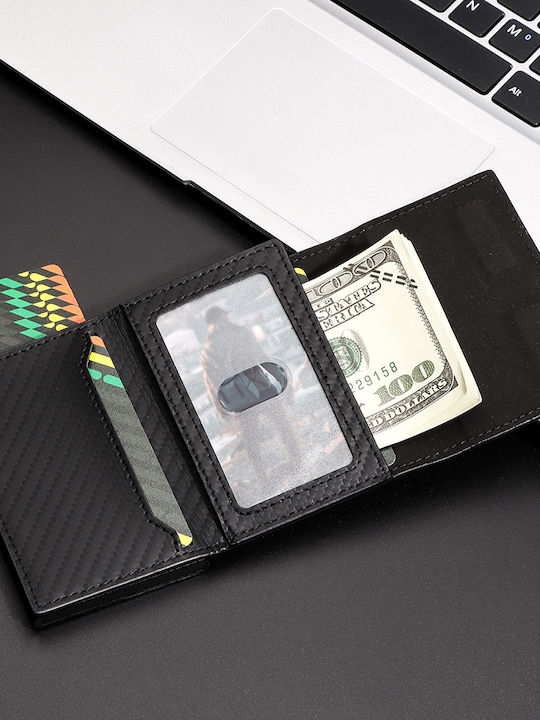 Men's Wallet Cards with RFID and Slide Mechanism Black