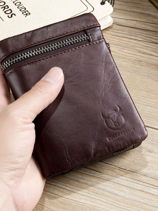 Leather Men's Wallet Classic with RFID Brown