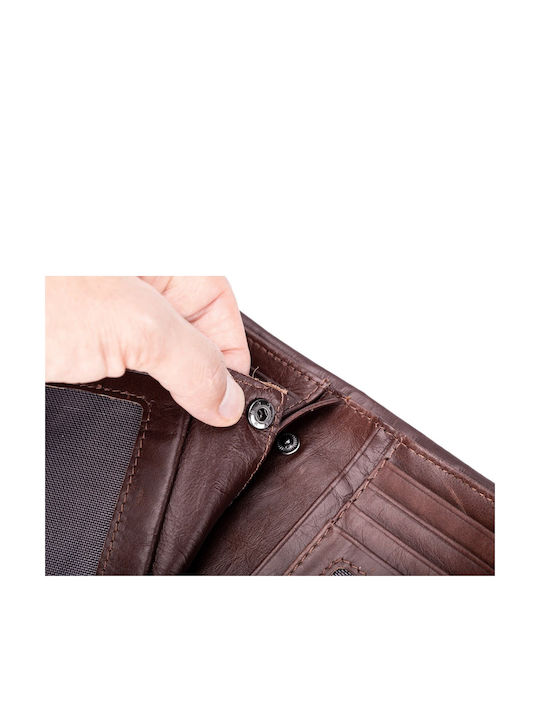 Leather Men's Wallet Classic with RFID Brown