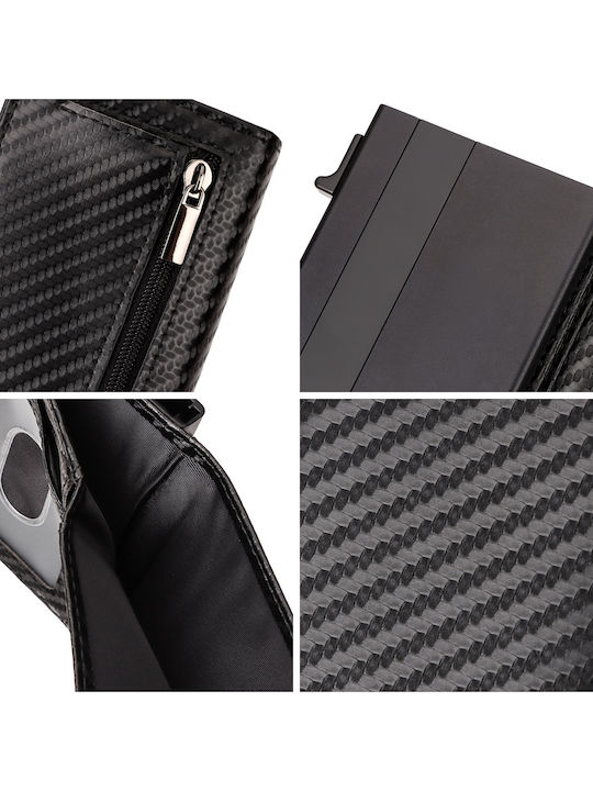Men's Wallet Cards with Slide Mechanism Black