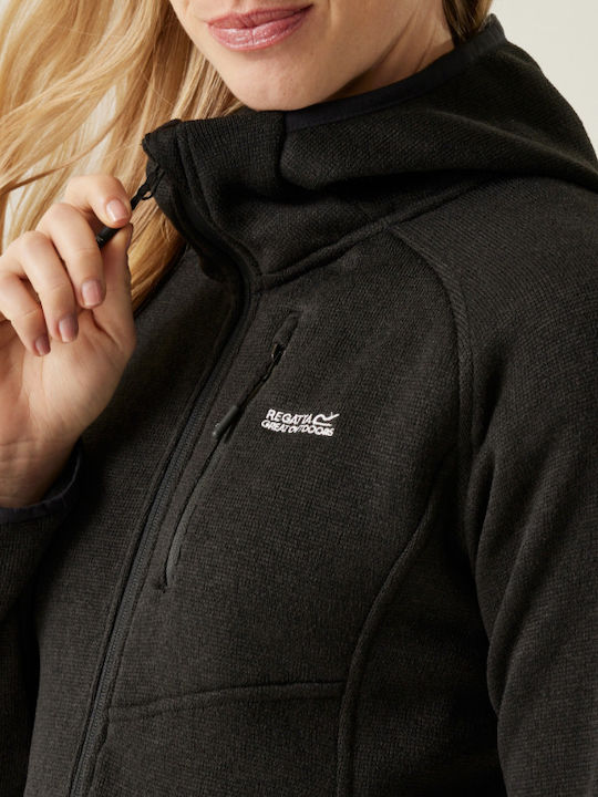 Jachetă Fleece pentru Femei cu Fermoar Neagră