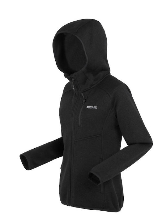 Jachetă Fleece pentru Femei cu Fermoar Neagră