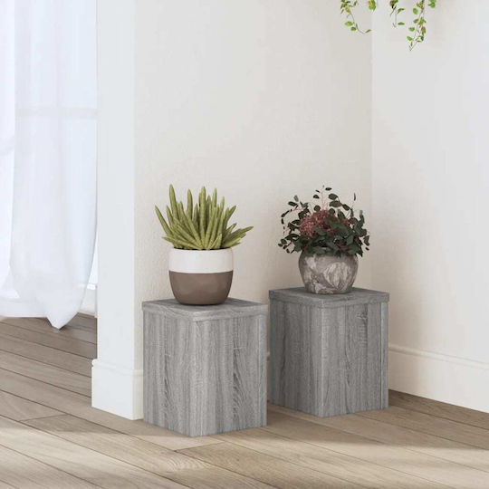 vidaXL Pflanzenständer Holz Grau 15cmx15cmx20cmcm. 2Stück