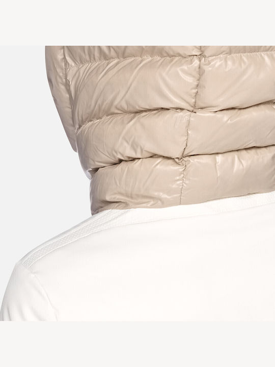 Scurtă Jachetă de femei tip parka Alb