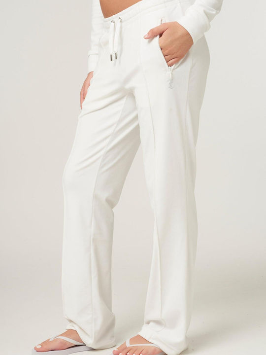 Juicy Couture Tina Damen-Sweatpants White Samt