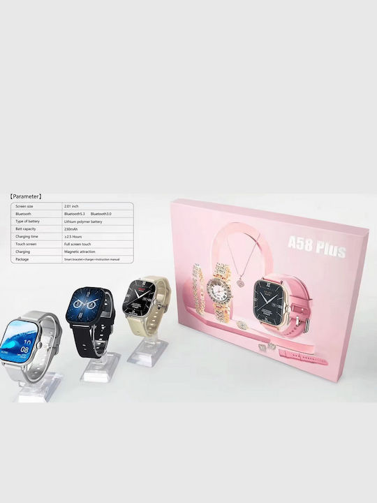 Πολυτελές Σετ Κοσμημάτων Ανδρικό Smartwatch Bracelet &γυναικείο Ρολόι Quartz Μαύρο Πολυτελές Σετ Κοσμημάτων Ανδρικό Smartwatch Bracelet &γυναικείο Ρολόι Quartz Μαύρο