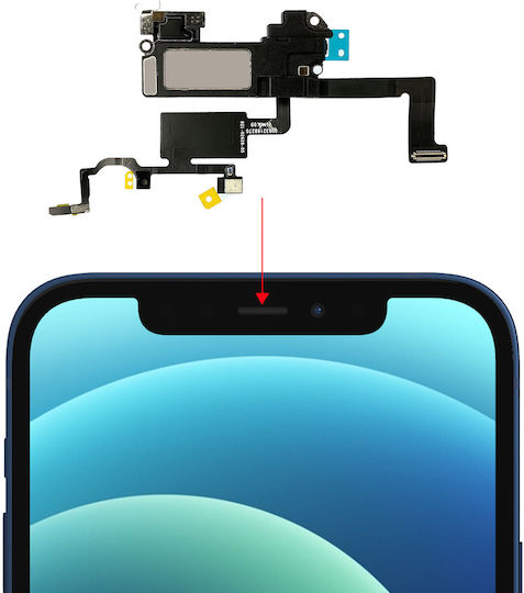 Clappio Internal Speaker Iphone 12 12 Pro Proximity Sensor Black