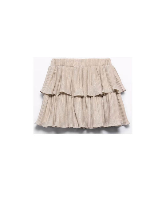 Abel & Lula Kids Pleated Skirt Gold