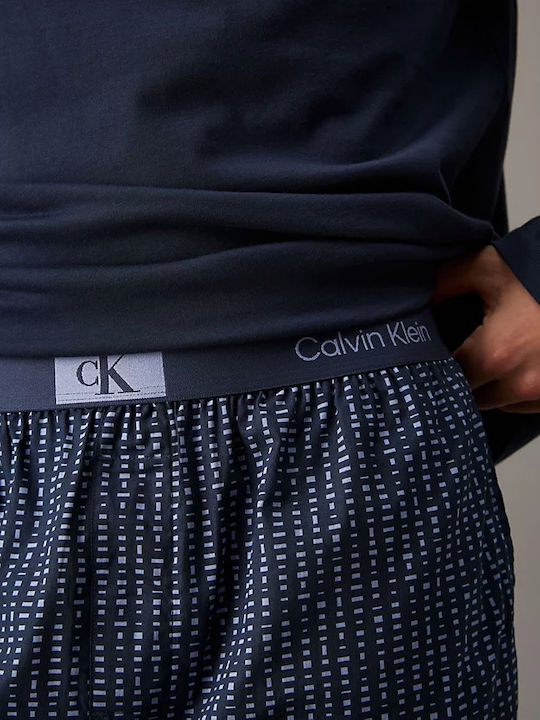 Calvin Klein Καλοκαιρινή Ανδρική Πιτζάμα Βαμβακερή Μπλε