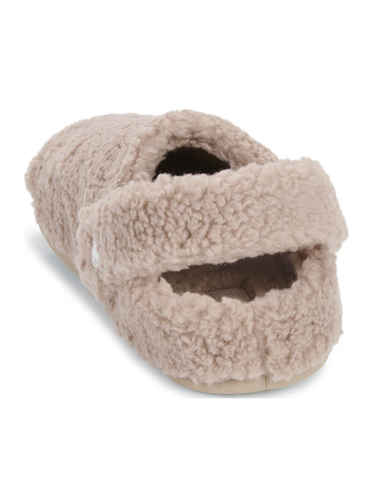 Classic Cozzzy Winter Women's Slippers with Fur Beige