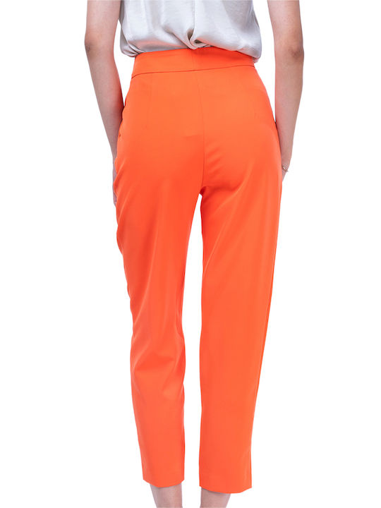 MY T Women's Fabric Trousers Orange