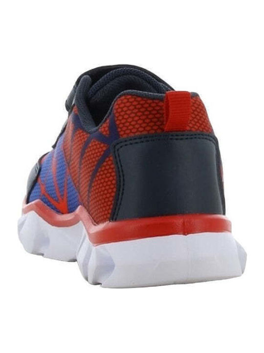Παιδικά Sneakers Ανατομικά με Σκρατς & Φωτάκια Μπλε