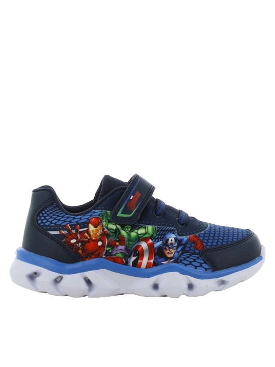 Marvel Kinder-Sneaker Anatomisch mit Klettverschluss & Lichtern Blau