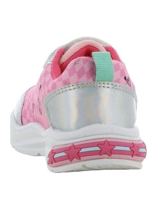 Barbie Παιδικά Sneakers Ανατομικά με Σκρατς & Φωτάκια Ασημί