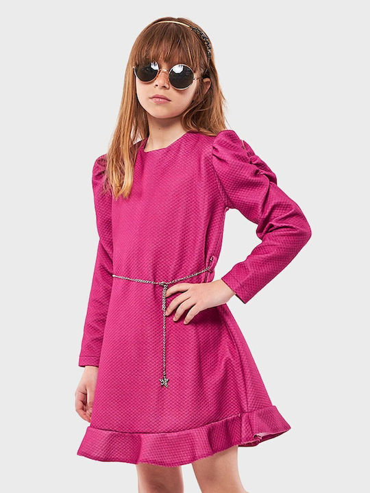 Kinderkleid Langärmelig Fuchsie