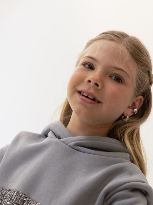 Kinderkleid Mädchenkleider Langärmelig Gray