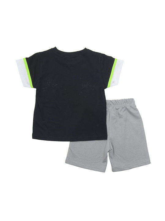 Frenzy Kids Set with Shorts Summer 2pcs Black Grey