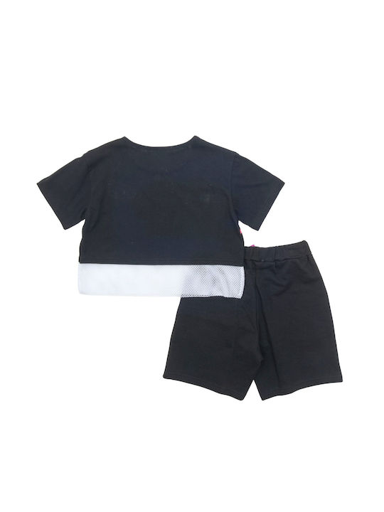 Frenzy Kids Set with Shorts Summer 2pcs Black White