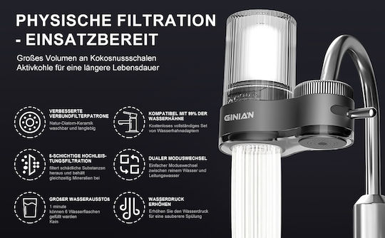 Ginian Wasserfilter Für Wasserhahn Mit Aktivkohle