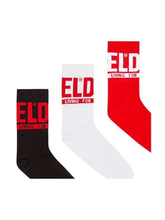 Diesel Men's Socks BLACK WHITE RED 3Pack