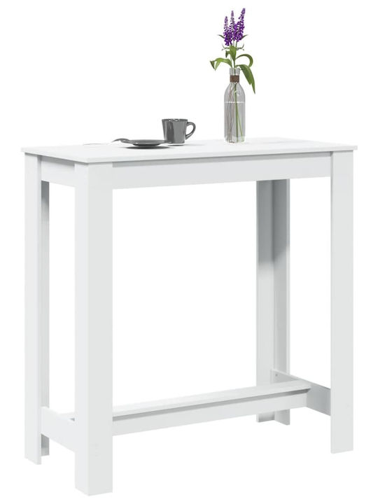 Table Bar Wooden White 102x50x103.5cm