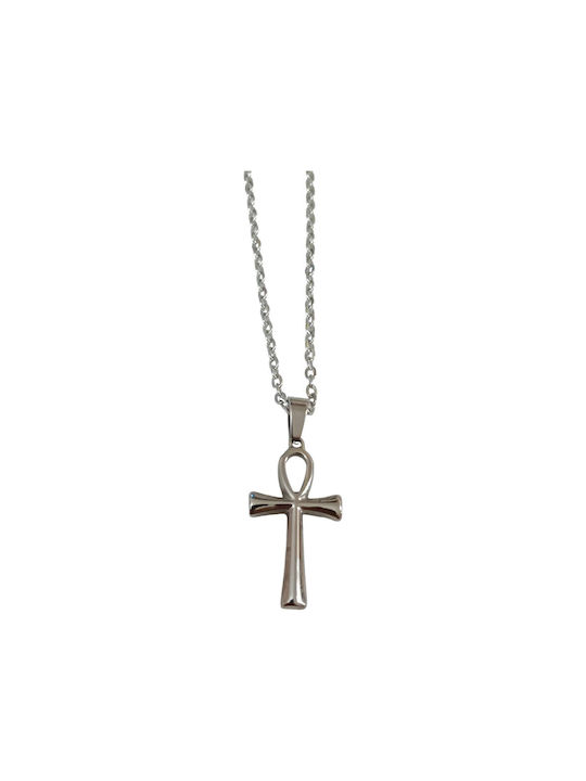 One Men's Cross from Steel with Chain