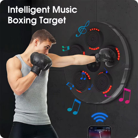 Wall Mounted Training Boxing Target With Bluetooth And Music Smart Music Boxing Machine Wall Mounted Black Martial Arts Target