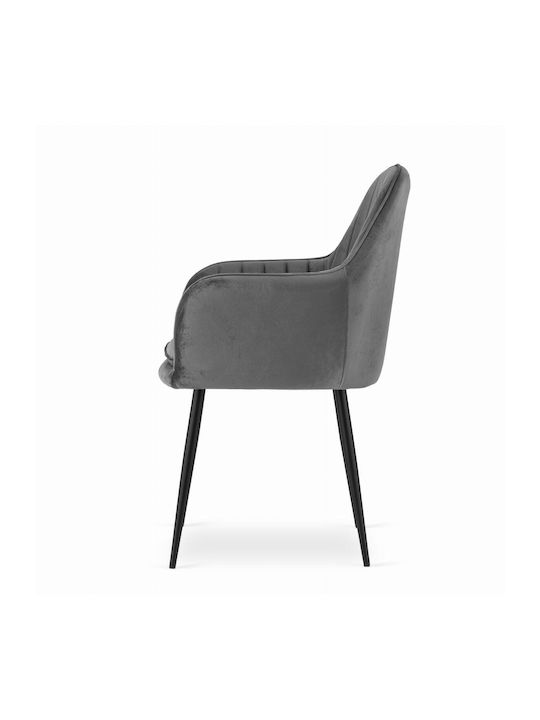 Stühle Speisesaal Gray And Black 1Stück 57.5x56.5x86.5cm