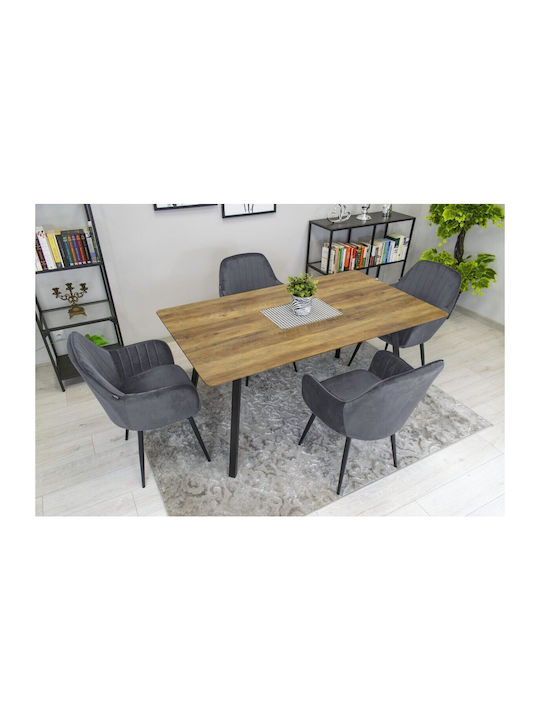 Stühle Speisesaal Gray And Black 1Stück 57.5x56.5x86.5cm