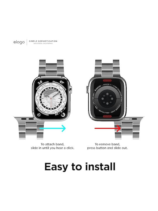 Elago Metal Band Λουράκι Μεταλλικό Ασημί (Apple Watch 38/40/41mm)