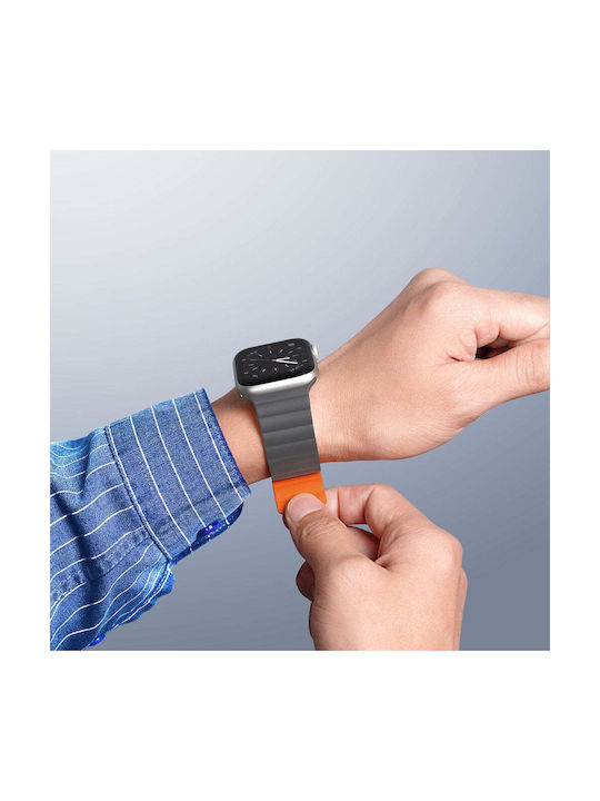 Dux Ducis Magnetic Λουράκι Σιλικόνης Grey / Orange (Apple Watch 38/40/41mm)