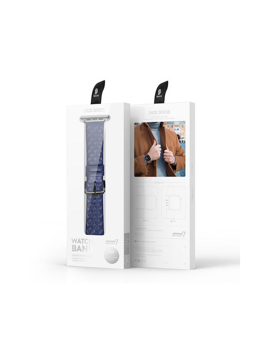 Dux Ducis Rhombus Pattern Curea Piele Albastru (Apple Watch 38/40/41/42mm)