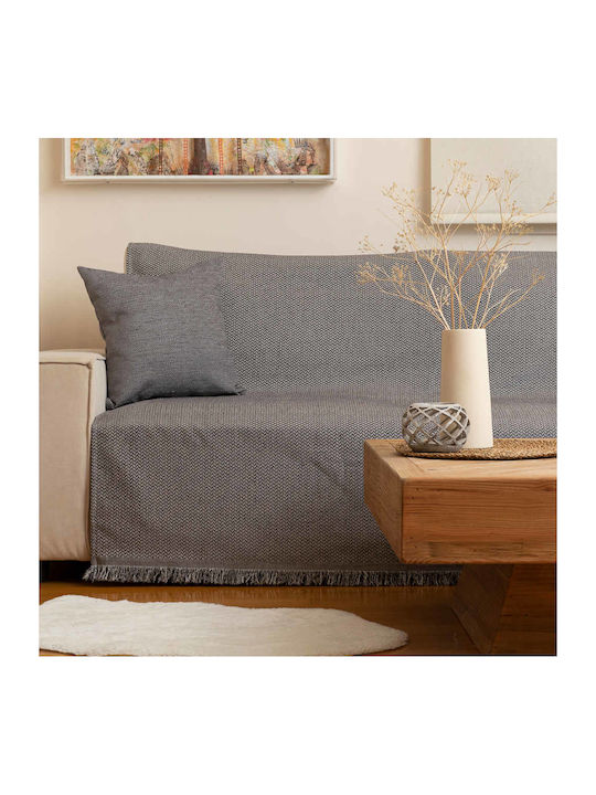 Borea Sicily Sofa Throw 2 Seater Chenille 180x250cm Grey