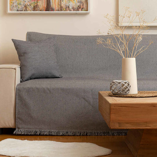 Borea Sicily Ριχτάρι Διθέσιου Καναπέ Chenille 180x250εκ. Γκρί