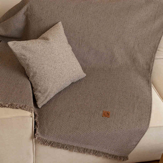 Borea Sicily Ριχτάρι Διθέσιου Καναπέ Chenille 180x250εκ. Γκρί