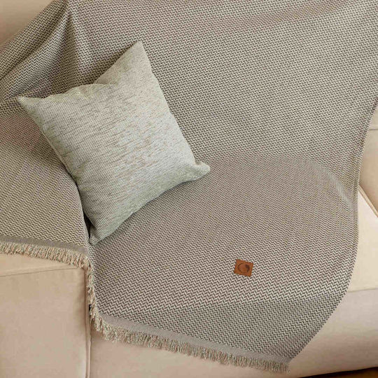 Borea Sicily Ριχτάρι Διθέσιου Καναπέ Chenille 180x250εκ. Γκρί