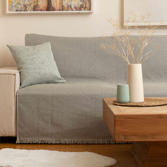 Borea Sicily Ριχτάρι Διθέσιου Καναπέ Chenille 180x250εκ. Γκρί